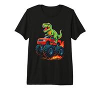 T-Rex Vert sur Monster Truck T-Shirt Haut de Gamme