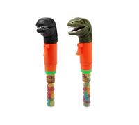 T-Rex World Lot de 2 distributeurs de bonbons dinosaures avec effet sonore - Jouet interactif pour anniversaires d'enfants, fêtes ou petits cadeaux - 20 g par dinosaure