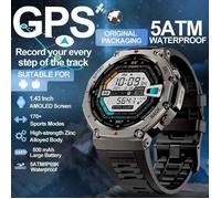 T-Rex3 GPS montre intelligente pour Xiaomi IOS intégré GPS boussole altimètre barométrique double bande GNSS - Black-GPS 5ATM Watch