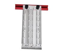 T Rule Scribing Ruler, Stainless Steel Silver Woodworking Measuring Tool, T Type Hole Ruler with Clear Identifiable Scale, Strong and Positioning for Carpentry, Engineering (6 inch)