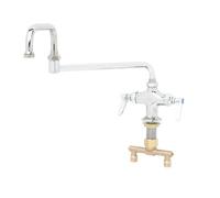 T&S B-0250-BRASS Robinet de garde-manger double avec base à trou unique, écarteur de 10,2 cm et poignées en laiton