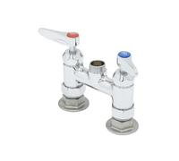 T&S Brass B-0225-CR-LN Robinet de montage en céramique, poignées à levier et entrées femelles NPT 1/2", moins de buse, 10,2 cm