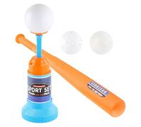 T Set Ball - Stand DE BASEALL réglable avec Chauve-Souris en Plastique, équipement Sportif d'entraînement | Jouet d'entraînement en Plein air pour garçons Filles âgés de 3 Ans, Comprend Trois balles,