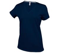 T-shirt 100% coton à manches courtes, col V, coupe féminine Kariban, (RW711)