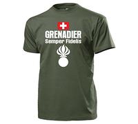 T-shirt #13701 Grenadier Semper Fidelis Pannzergrenadier Armée Suisse - Vert - XX-Large