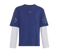 adidas - Kid's Future Icons 2-In-1 Long Sleeve T-Shirt - Haut à manches longues - 128 - dark blue / light grey heather / night indigo