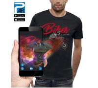 T-shirt 3D animé BIKER CUSTOM - Squelette sur une moto - PIXEL EVOLUTION - Homme - Réalité Augmentée L