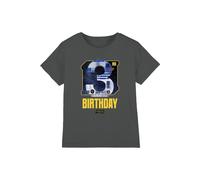 T-shirt 3ème anniversaire motif r2-d2 style espace coton star wars charbon 12/13A