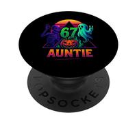 T-Shirt 67 Auntie Halloween Mème Squelette Citrouille Fantôm PopSockets PopGrip Adhésif