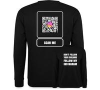 T-shirt à capuche avec code QR - Insta Scan Scoalmedia - Augmentez vos followers avec un Instagram QR Scan personnalisé rapide et une inscription amusante, Pull noir, L