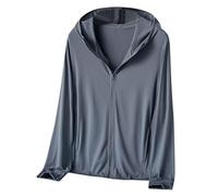 T-shirt à Capuche UV SPF UPF 50+ pour Homme - Protection Solaire avec Fermeture Éclair - Sweat Manches Longues avec Trou pour le Pouce - Protection UV