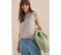 Cecil T-Shirt avec col Bateau et Rayures Urbaine Taupe XXL