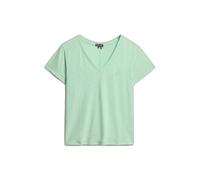 Superdry Studios Slub Embroidered Short Sleeve V Neck T-shirt Vert 2XS Femme