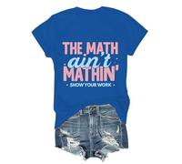 T-shirt à col en V The Math Ain't Mathin Shirt The Math Ain't Mathin, Bleu saphir-1, XS