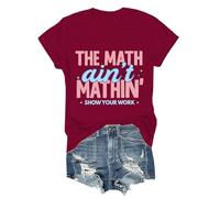 T-shirt à col en V The Math Ain't Mathin Shirt The Math Ain't Mathin, Bordeaux-1, S