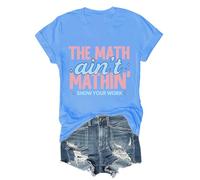 T-shirt à col en V The Math Ain't Mathin Shirt The Math Ain't Mathin, Carolina Blue-1, S