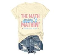 T-shirt à col en V The Math Ain't Mathin Shirt The Math Ain't Mathin, Jaune crème-1, L