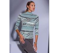 T-shirt à col montant viscose - Creation L - jade-graphite imprimé JADE-GRAPHITE IMPRIMÉ 54