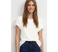 Street One T-Shirt avec Boutons Blanc cassé 44