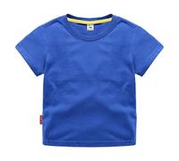 T-shirt à col rond avec coupe classique pour et fille | Coton Soft Multi Pack à manches courtes basique et chemise bleu clair 128, a, 8-10 ans