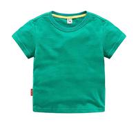 T-shirt à col rond avec coupe classique pour et fille | Coton Soft Multi Pack à manches courtes basique et chemise à manches longues pour homme, vert, 3-4 ans