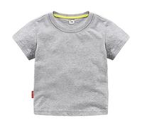 T-shirt à col rond avec coupe classique pour et fille | Cotton Soft Multi Pack à manches courtes basique et cadeaux, gris, 3-4 ans
