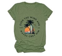 T-shirt à col rond avec imprimé graphique pour un usage quotidien décontracté, haut doux, confortable et léger, idéal pour tout le monde combiné avec un pantalon, portable toute l'année, facile