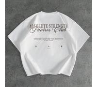 T-shirt à col rond blanc à imprimé lettres pour hommes, polyvalent, à manches courtes. Idéal pour la Saint-Valentin, le printemps à l'été, cadeau pour mon petit ami, le Mardi Gras, vintage, streetwear