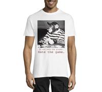 T-shirt à col rond en coton pour homme avec inscription « Do Not Hate The Player Hate The Game » Blanc, blanc, XL