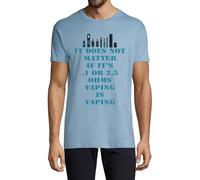 T-shirt à col rond en coton pour homme avec slogan « It Does not Matter Vaping » Bleu clair, bleu clair, L