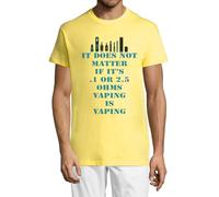 T-shirt à col rond en coton pour homme avec slogan « It Does not Matter Vaping » Jaune, jaune, XXL