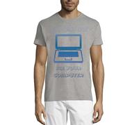 T-shirt à col rond en coton pour homme avec slogan « No I Will Not Fix Your Computer » Gris, gris, M