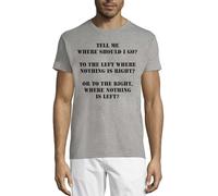 T-shirt à col rond en coton pour homme avec slogan « Where Should I Go » Gris, gris, XS
