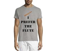 T-shirt à col rond en coton pour homme I Prefer The Flute Gris, gris, XL