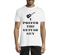 T-shirt à col rond en coton pour homme « I Prefer The Guitar Guy » - Blanc, blanc, L