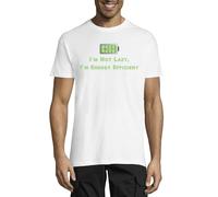 T-shirt à col rond en coton pour homme « I'm not Lazy I'm Energy Efficient » - Blanc, blanc, 4XL
