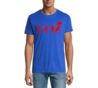 T-shirt à col rond en coton pour homme Motif soldats de la Seconde Guerre mondiale Bleu roi, bleu marine, L