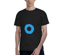 T-shirt à col rond et imprimé mauvais œil pour homme - Manches courtes - Coupe droite - Décontracté et élégant, Noir , L