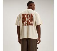 T-shirt à col rond, manches courtes, imprimé graphique, épaules tombantes "BREAK THE RULES" PRINTEMPS ÉTÉ L,M,S,XL,XXLLettresCoton