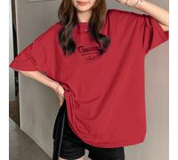 T-shirt à col rond simple imprimé pour femme, à porter au quotidien. T-shirt d'été oversize "Mille chefs-d'œuvre des travailleurs" L,M,S,XLLettres,SloganÉtoffe