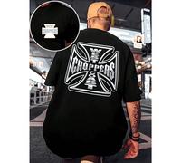 T-shirt à col rond West Coast Choppers, coupe ample et décontractée, imprimé artistique T-shirt pour homme en coton alla moda avec stampa fronte-retro, comoda, morbida, traspirante e fresca, en pur co