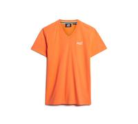 T-shirt à col V et logo en coton bio Superdry Essential Orange XL