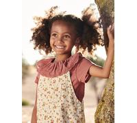 T-shirt à collerette en broderie anglaise fille vieux rose 14A