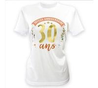 T-SHIRT À DÉDICACER 30ANS ANNIVERSAIRE FEMME L L Blanc