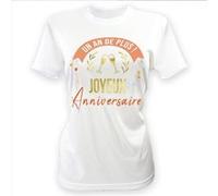t-shirt à dédicacer polyester aniversaire femme - m/l - blanc - sud trading cd7716+ann Blanc G