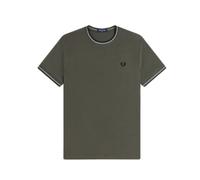 T-shirt Ã double liserÃ© contrastÃ© Fred Perry Gris M
