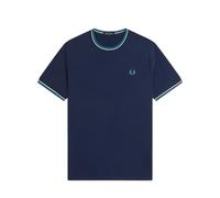 T-shirt Ã double liserÃ© contrastÃ© Fred Perry Bleu M