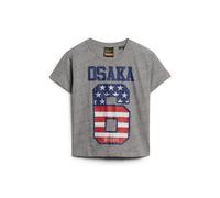 T-shirt à drapeau femme Superdry 90& Osaka 6 Gris L