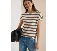 T-shirt à encolure bateau et boutons décoratifs