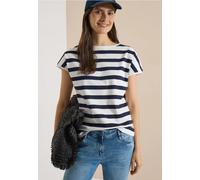 T-shirt à encolure bateau et boutons décoratifs